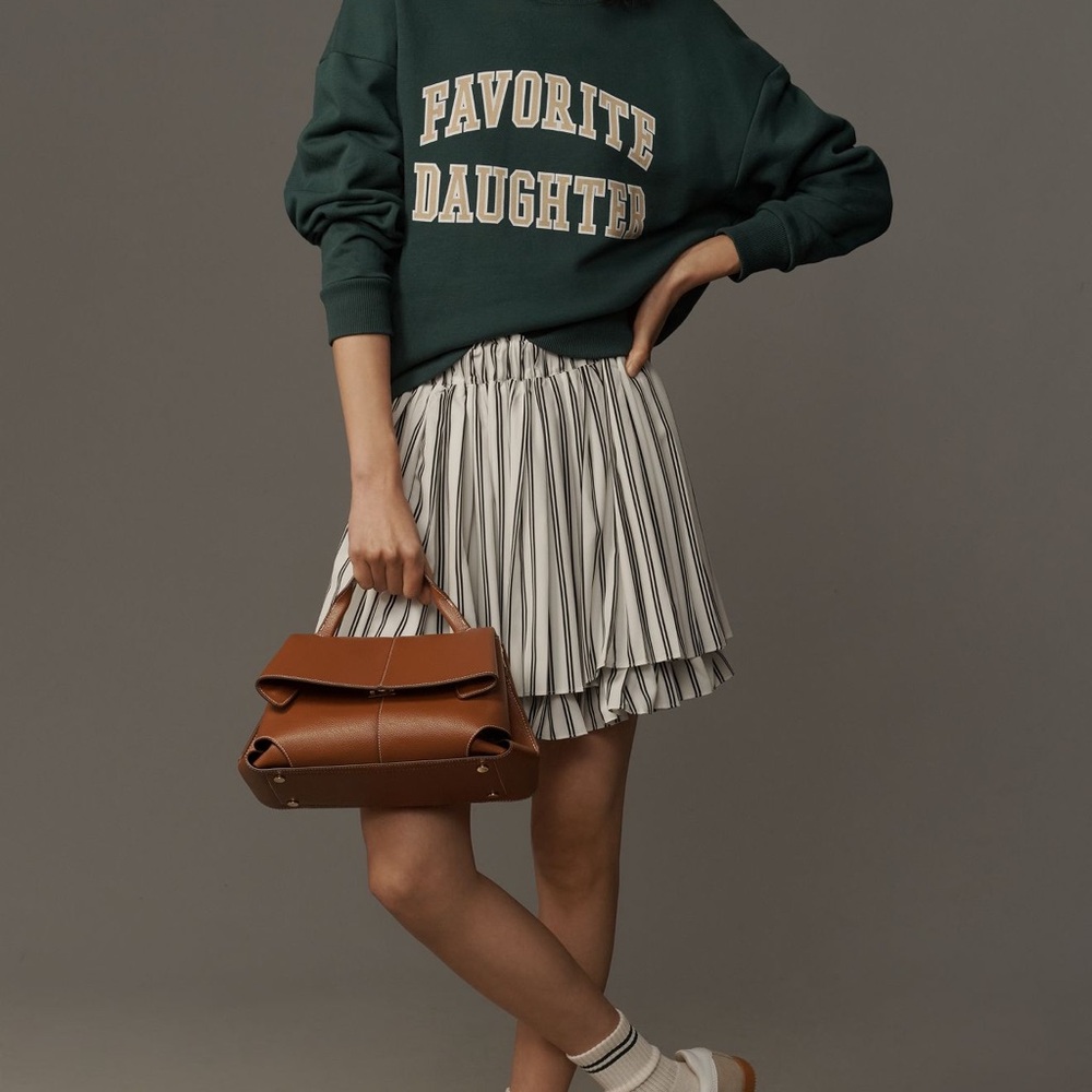 Maeve flirty layered full mini skirt